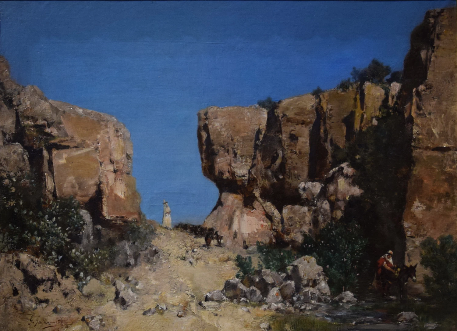 Paesaggio roccioso con mandrie di capre